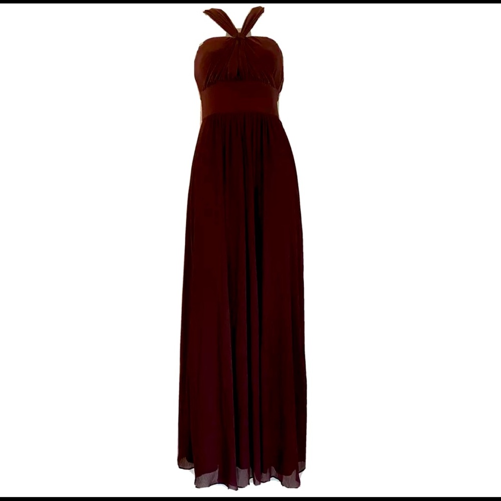 Size 0 WHBM burgundy convertible gown